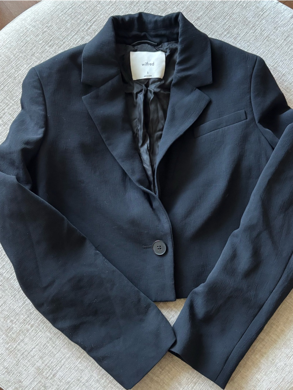 Wilfred Black Women's Single-Button Cropped Blazer